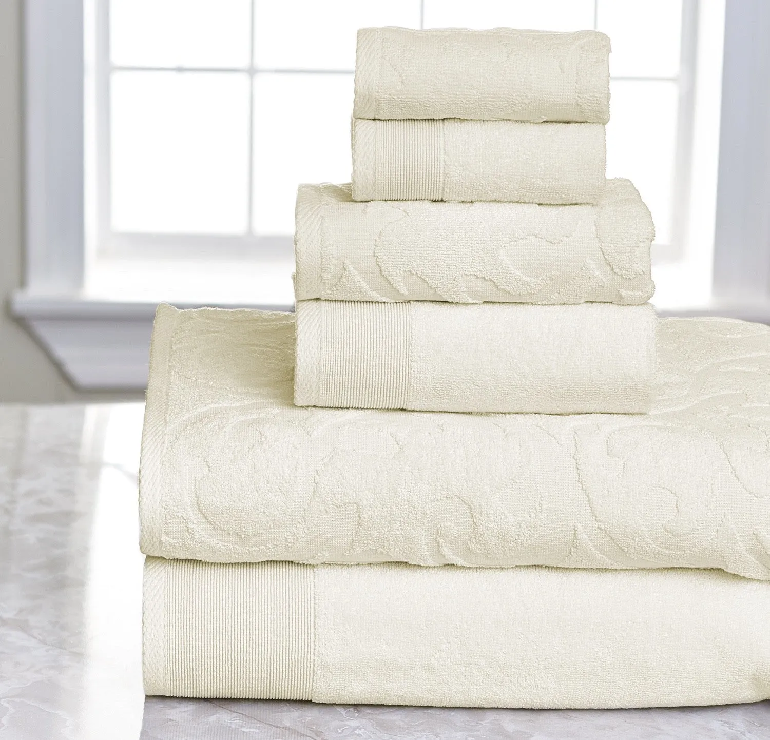 6 Piece Quick Dry Towel Set in Ivory