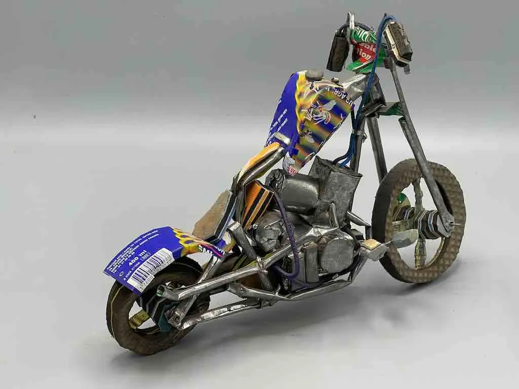 African Recycled Metal Can Toy Harley Motorcycle - Benin
