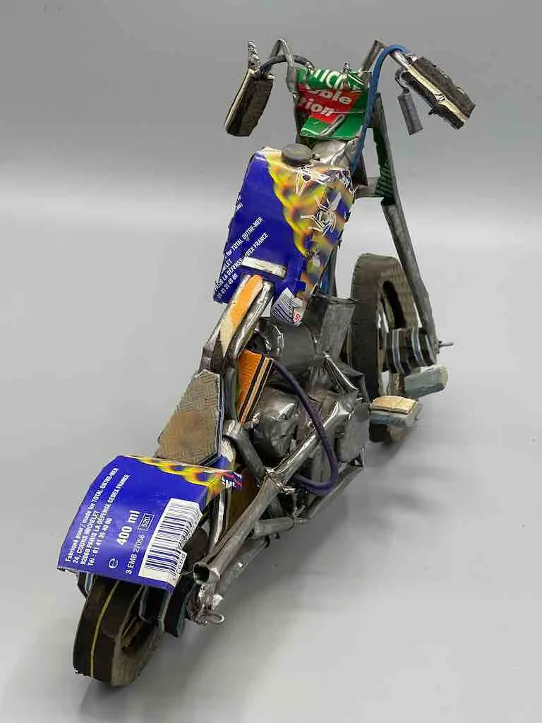 African Recycled Metal Can Toy Harley Motorcycle - Benin