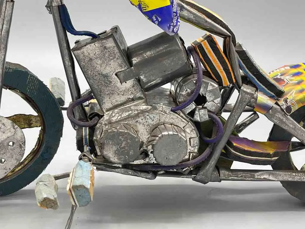 African Recycled Metal Can Toy Harley Motorcycle - Benin