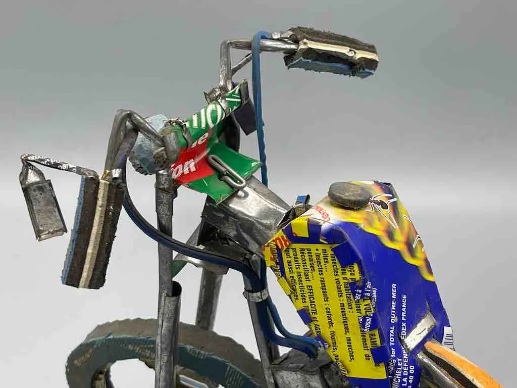 African Recycled Metal Can Toy Harley Motorcycle - Benin