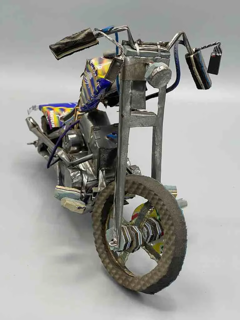 African Recycled Metal Can Toy Harley Motorcycle - Benin