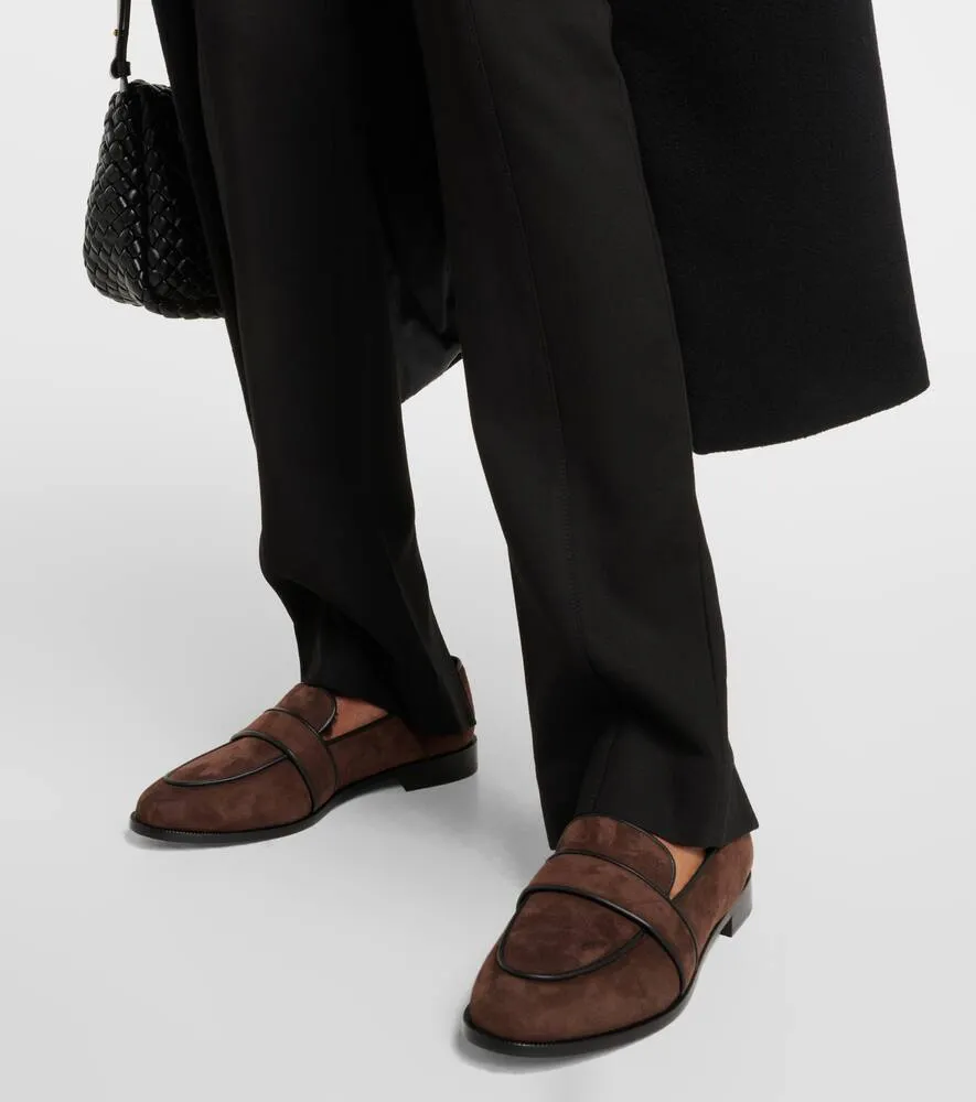 Aquazzura Martin shearling-lined suede loafers
