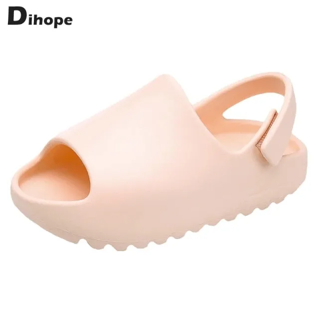 Baby Toddler Kids Slip-On Sandals Boys Girls Foam Beach Slides Candy Color Children Lightweight Breathable Sandals