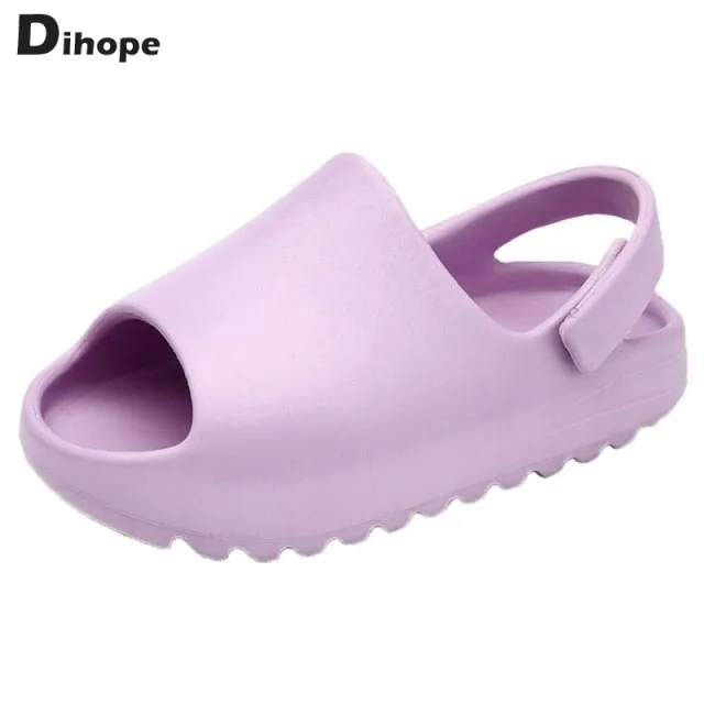 Baby Toddler Kids Slip-On Sandals Boys Girls Foam Beach Slides Candy Color Children Lightweight Breathable Sandals