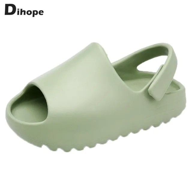 Baby Toddler Kids Slip-On Sandals Boys Girls Foam Beach Slides Candy Color Children Lightweight Breathable Sandals