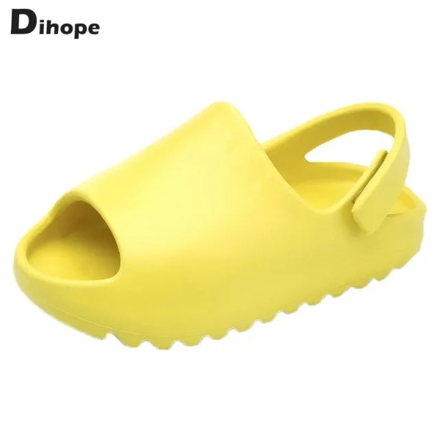 Baby Toddler Kids Slip-On Sandals Boys Girls Foam Beach Slides Candy Color Children Lightweight Breathable Sandals