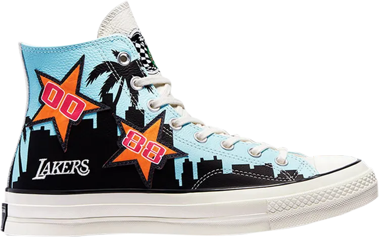 Converse Chinatown Market x Chuck 70 High Lakers Championship Jacket Sneakers, Blue