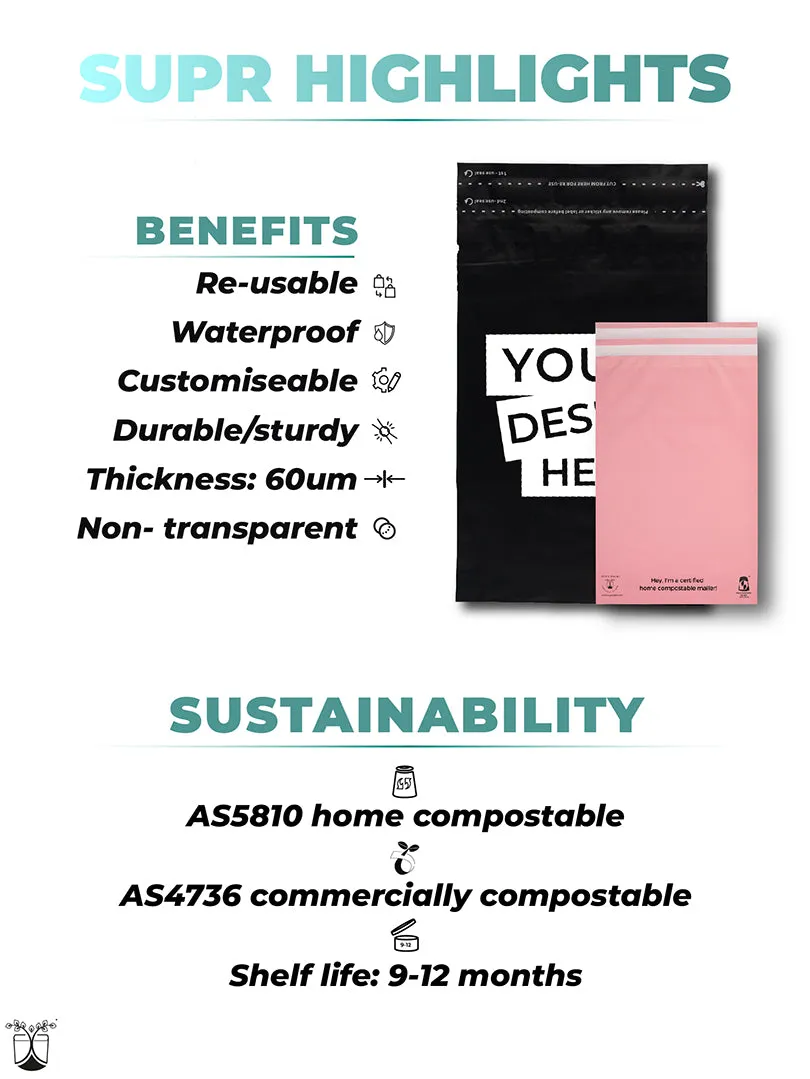 Custom Mailers For Environmentally Friendly Packaging. MOQ 10 Mailers.