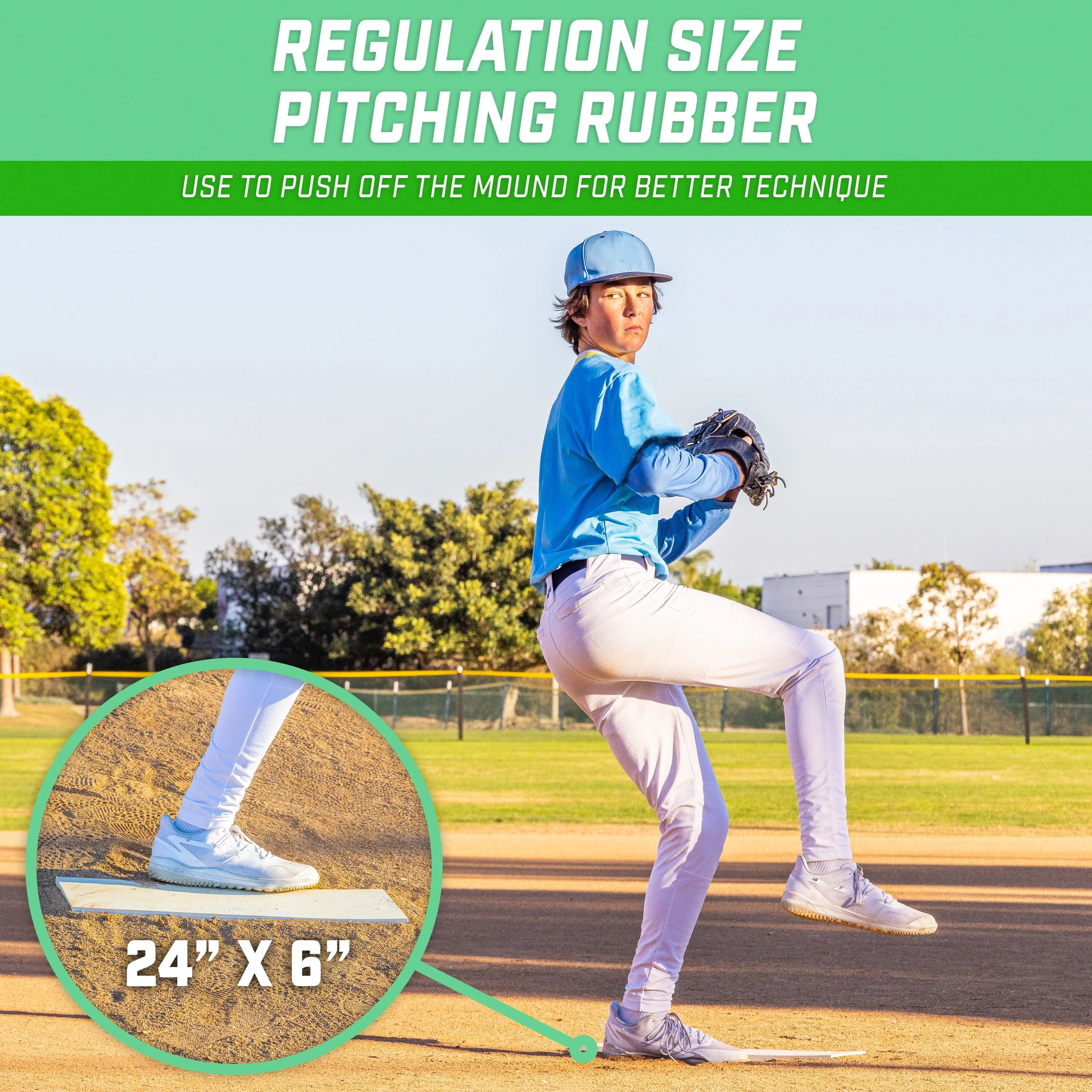 GoSports 24" x 6" Pitching Mound Rubber - Regulation Size