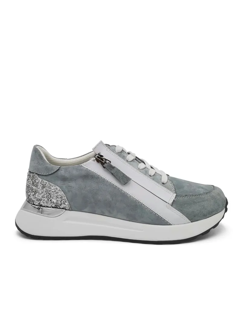 Luke Leather Sneaker In Grey