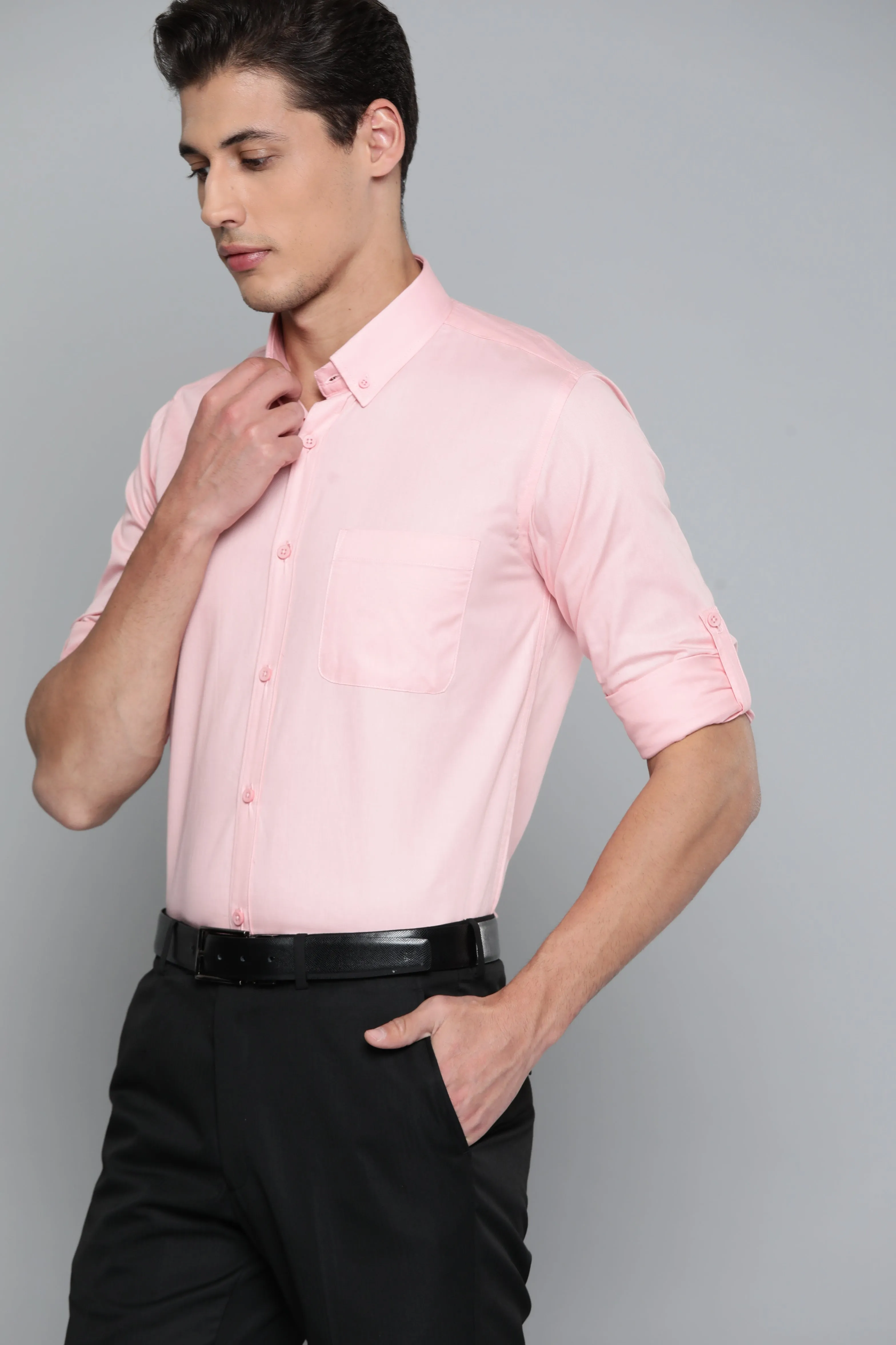 Men Pink Smart Slim Fit Bio-Engineered Quick-Dry Odour-Free Formal Shirt