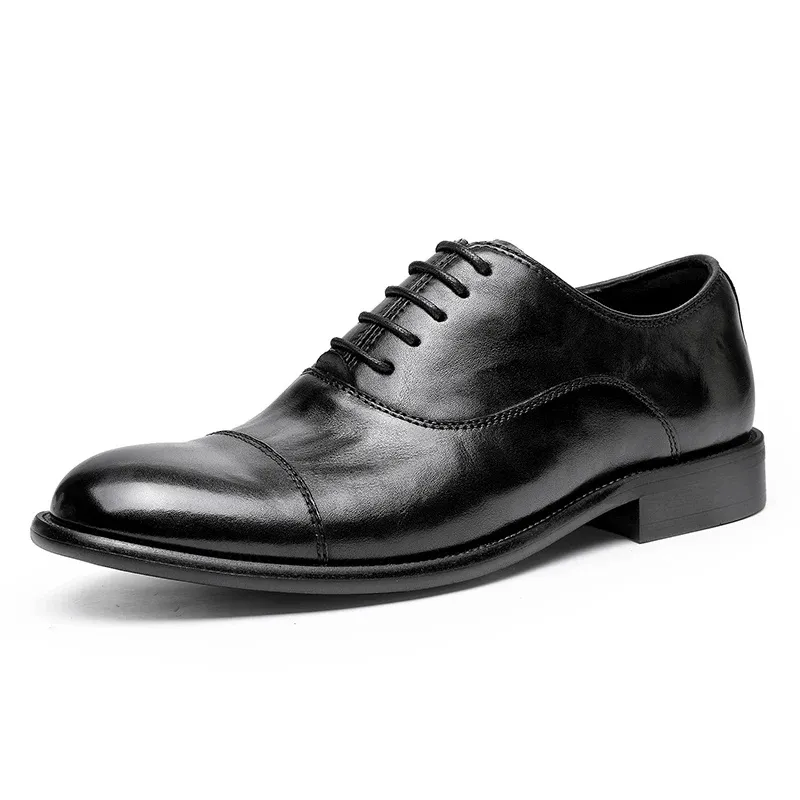 Men's Casual Glossy Vegan Leather Shoes with Rubber Sole | Eco-Friendly Materials for Everyday Wear