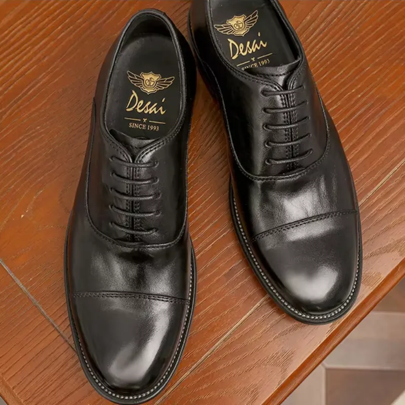 Men's Casual Glossy Vegan Leather Shoes with Rubber Sole | Eco-Friendly Materials for Everyday Wear