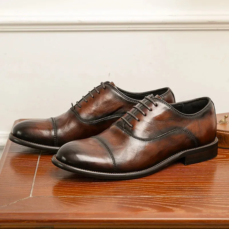Men's Casual Glossy Vegan Leather Shoes with Rubber Sole | Eco-Friendly Materials for Everyday Wear
