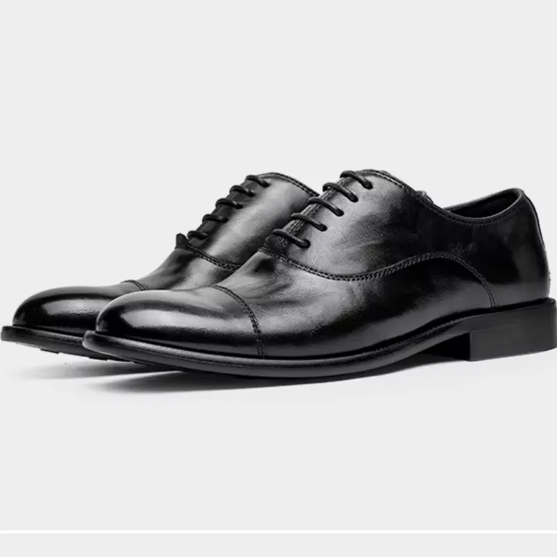Men's Casual Glossy Vegan Leather Shoes with Rubber Sole | Eco-Friendly Materials for Everyday Wear