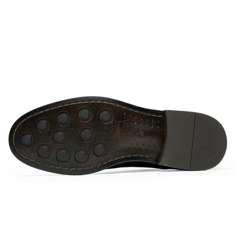 Men's Casual Glossy Vegan Leather Shoes with Rubber Sole | Eco-Friendly Materials for Everyday Wear