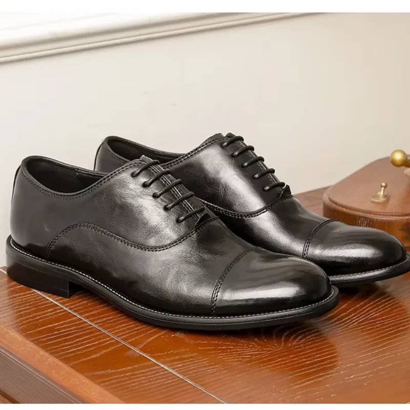 Men's Casual Glossy Vegan Leather Shoes with Rubber Sole | Eco-Friendly Materials for Everyday Wear