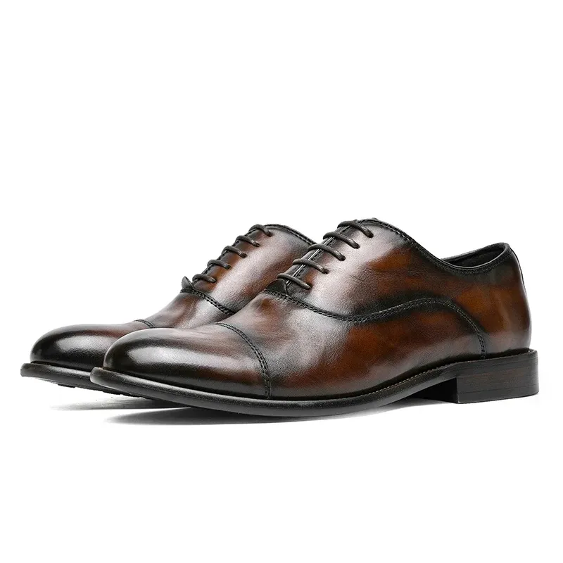 Men's Casual Glossy Vegan Leather Shoes with Rubber Sole | Eco-Friendly Materials for Everyday Wear