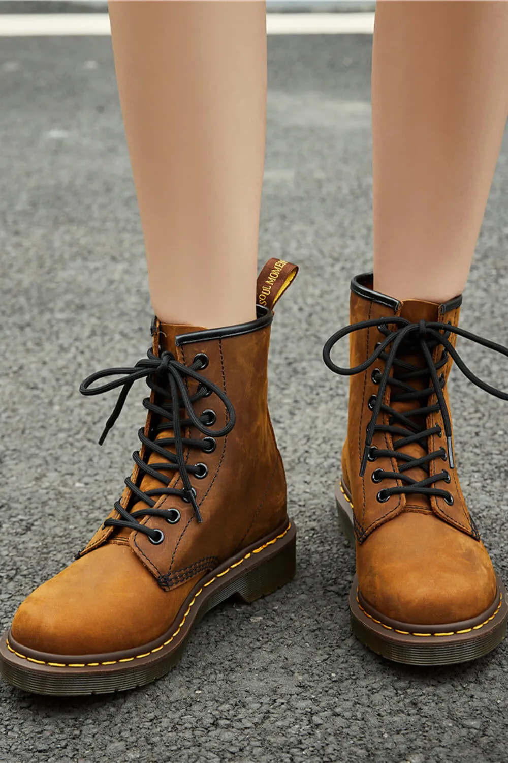 Old Brown Martens Boots 8 Holes