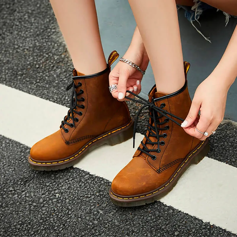 Old Brown Martens Boots 8 Holes
