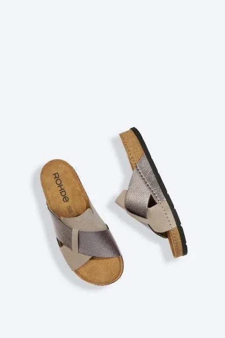 ROHDE Gold Cross-over Sandal