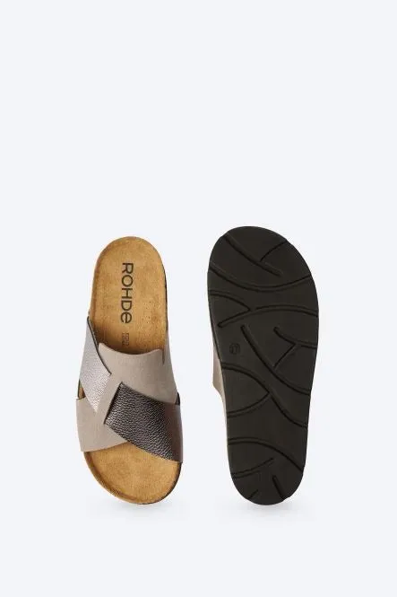 ROHDE Gold Cross-over Sandal