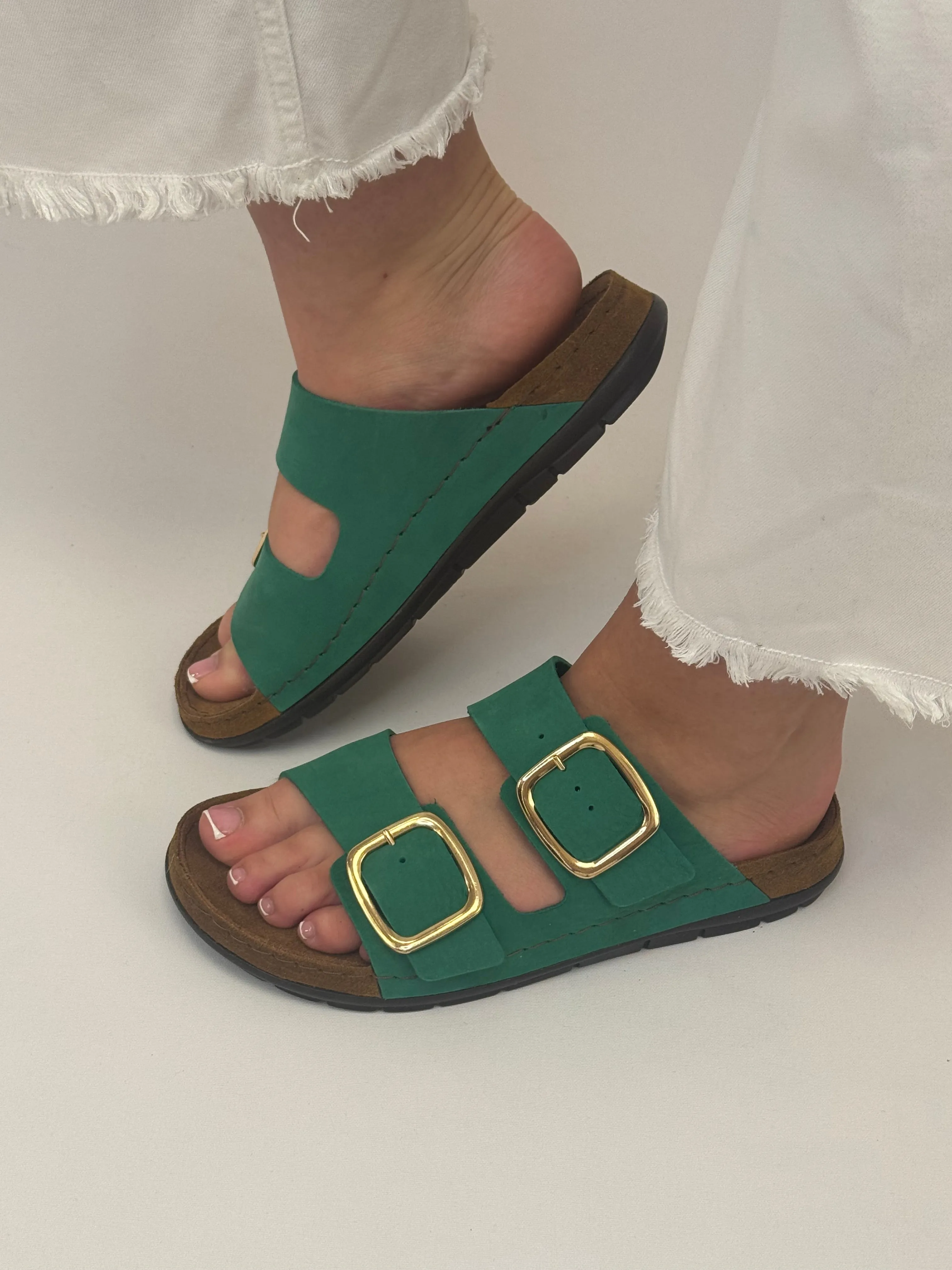 ROHDE Green Two Strap Sandal
