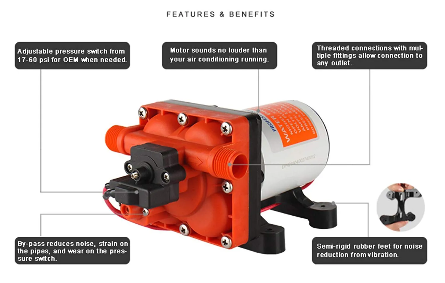SEAFLO 12v Diaphragm Pump 3GPM 55PSI
