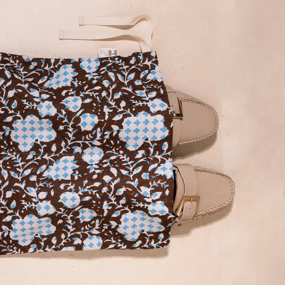 Shoe Bags-Brown, Turquoise Blue-Frbpshbg0001