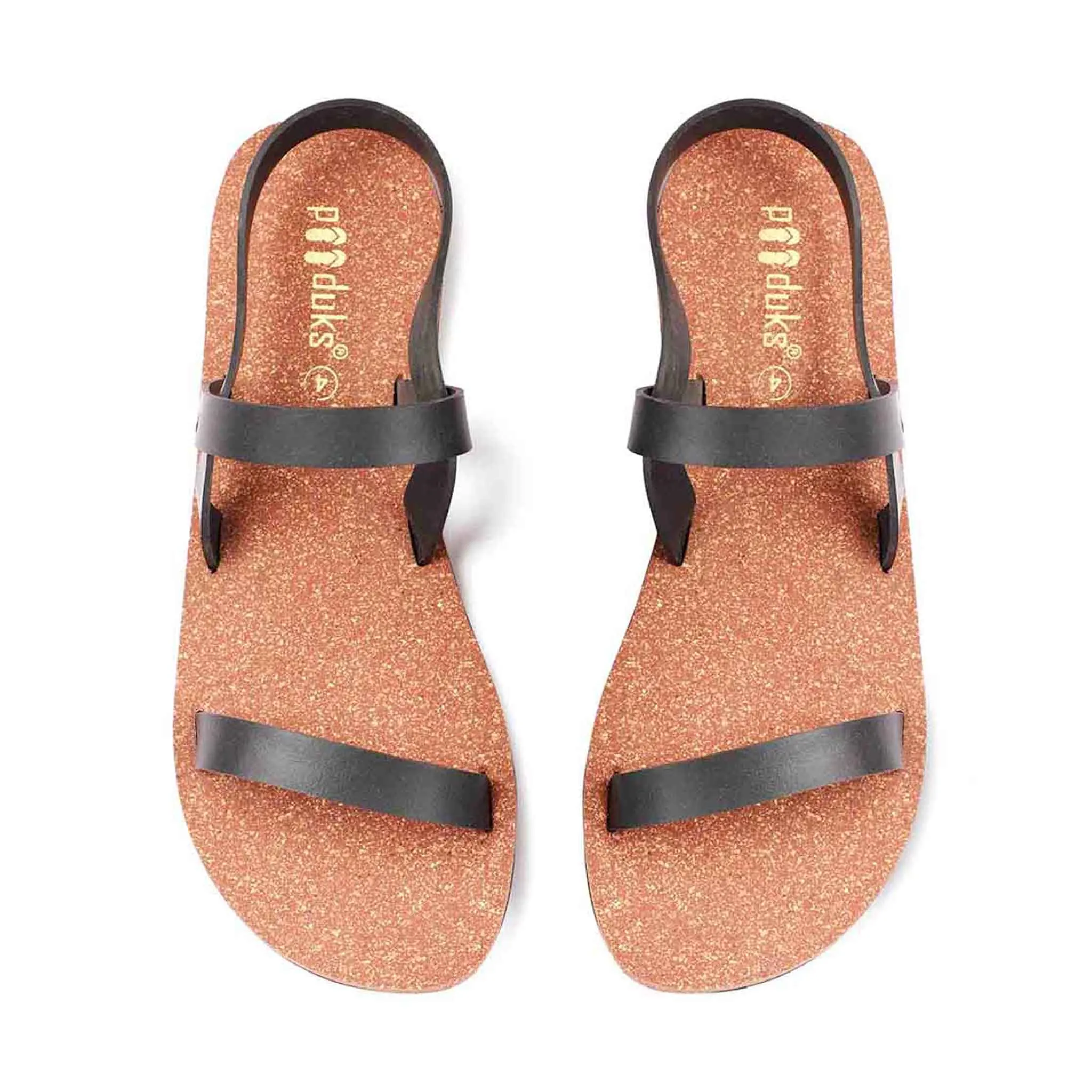 Slingback Cork Waterproof Brown Sandals Brown | Flats for Women