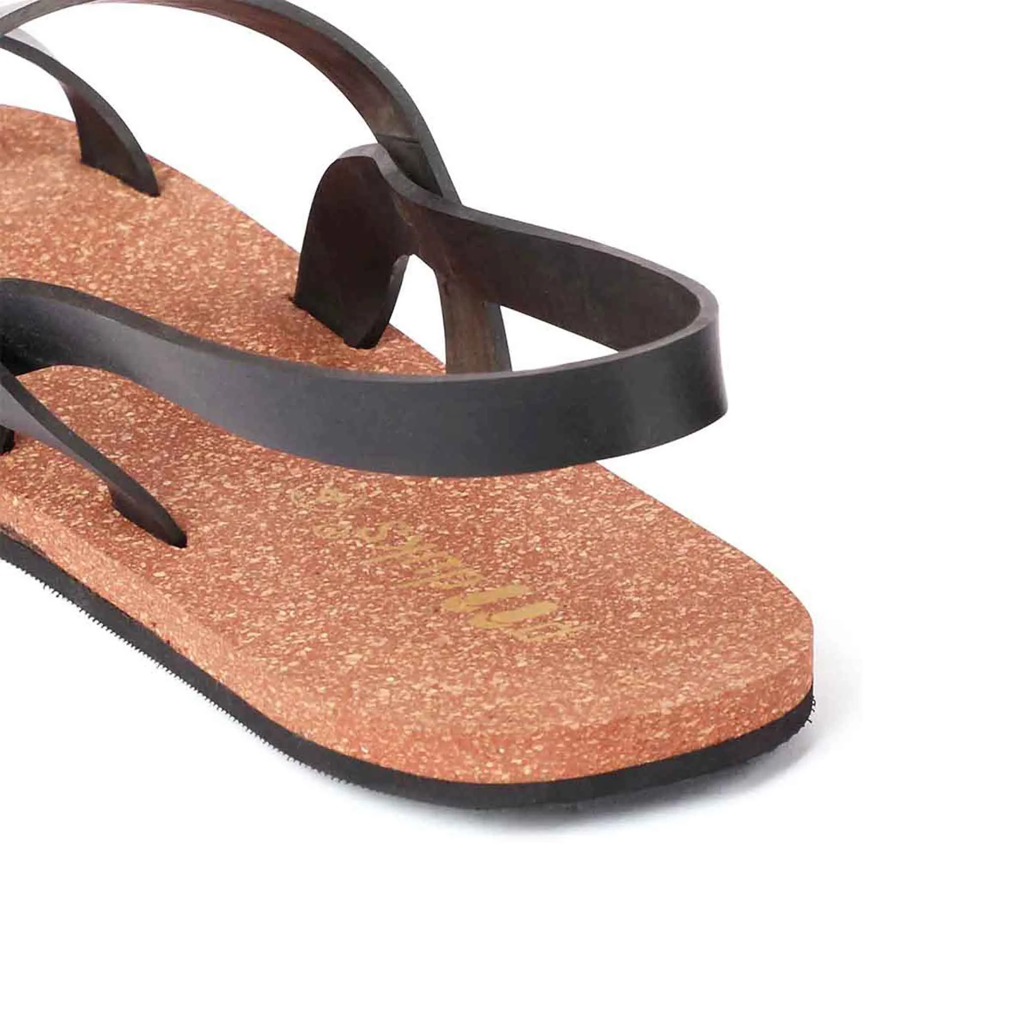 Slingback Cork Waterproof Brown Sandals Brown | Flats for Women