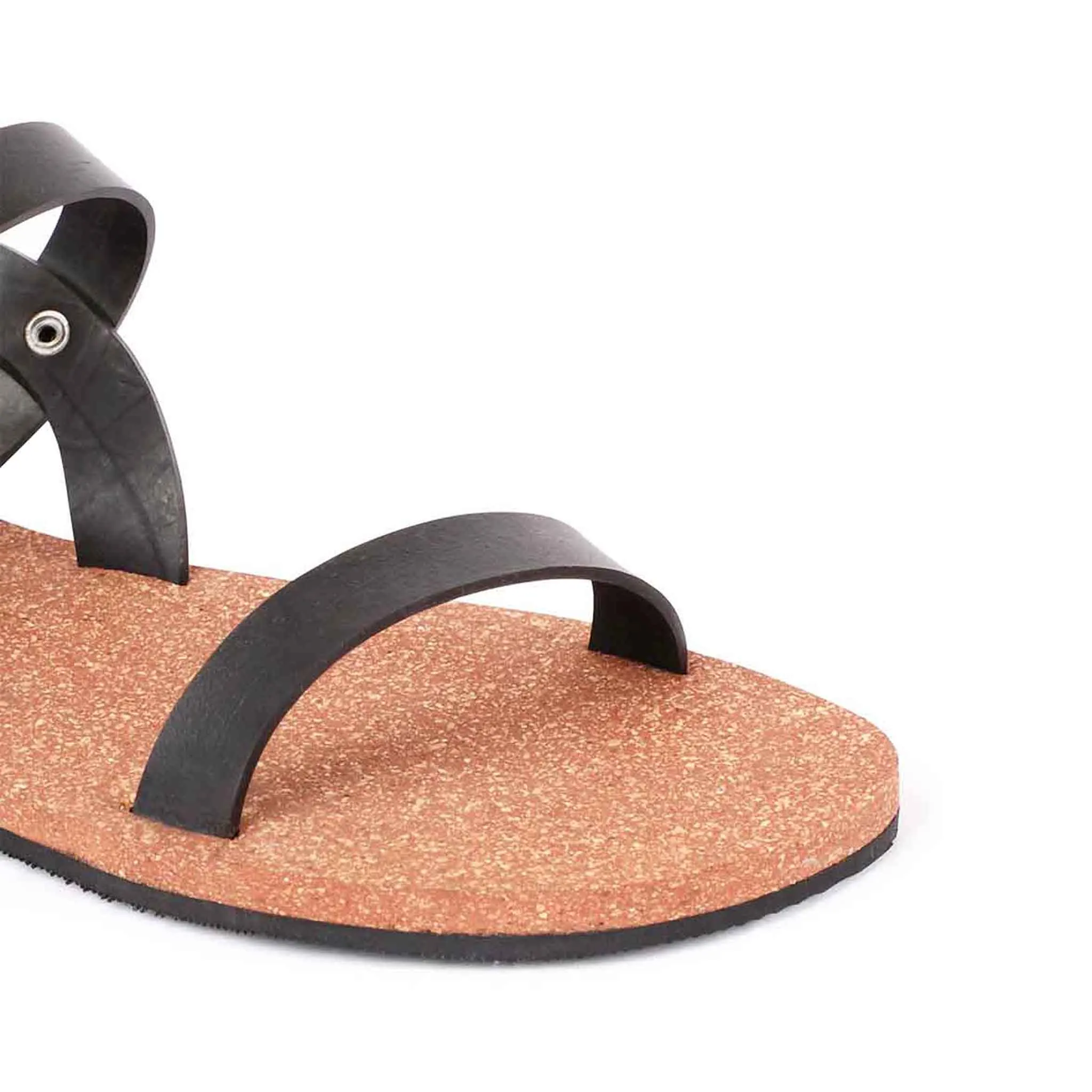 Slingback Cork Waterproof Brown Sandals Brown | Flats for Women