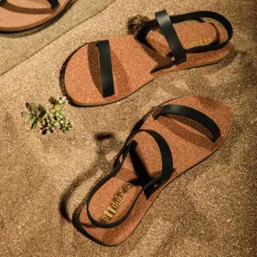 Slingback Cork Waterproof Brown Sandals Brown | Flats for Women