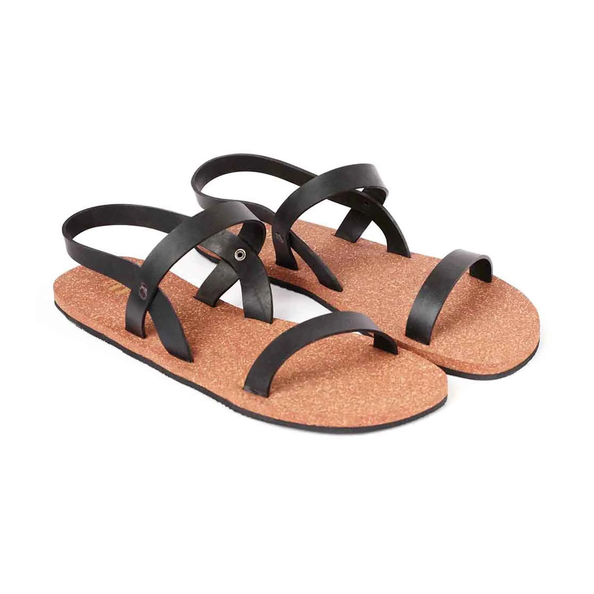 Slingback Cork Waterproof Brown Sandals Brown | Flats for Women
