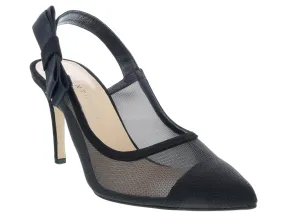 Ventutto Black Mesh Slingback Heels-