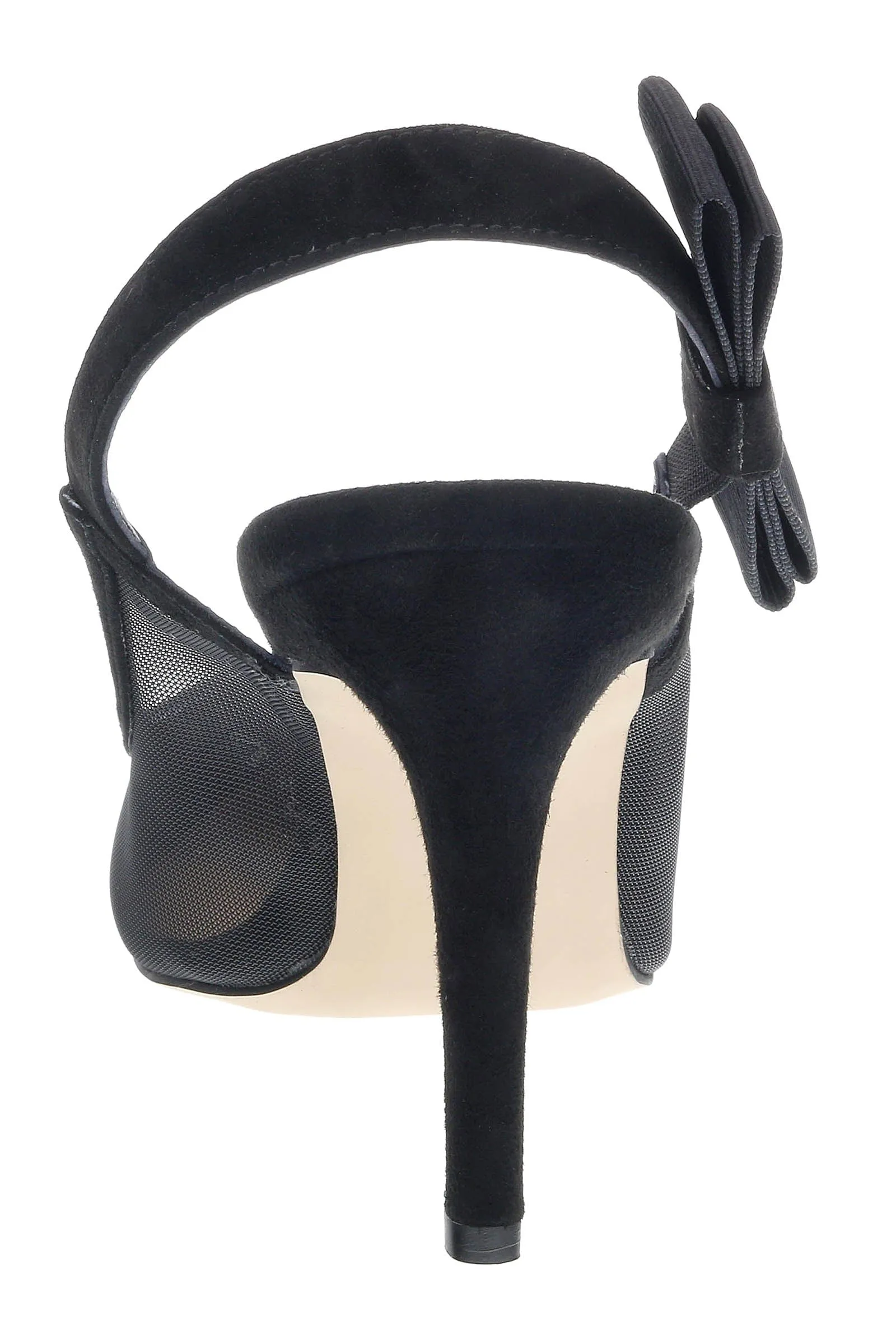 Ventutto Black Mesh Slingback Heels-