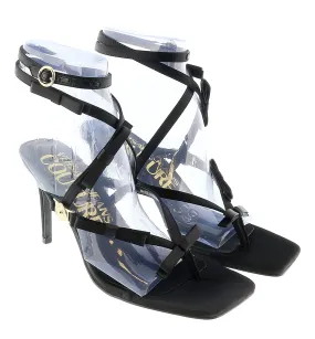 Versace Jeans Couture Black Bow Fashion Strappy High Heel Sandals-